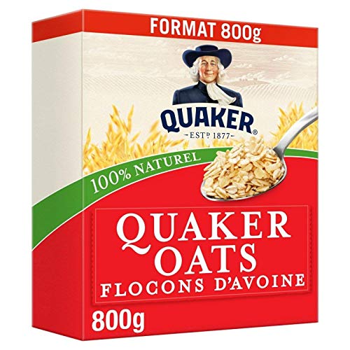 Quaker Oats Oat Flakes 800g (Pack of 4) - High Fiber Breakfast Cereal for Healthy Eating - Perfect for Smoothies, Baking & Quick Meals