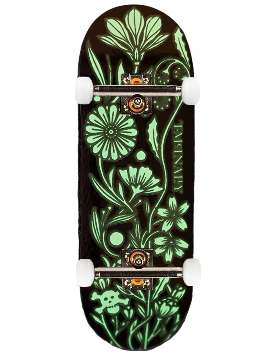 Blackriver 7 Ply Fingerboard Complete - Thom McInally GITD 2022 Pro Model | Professional Mini Skateboard for Finger Tricks & Skate Practice | Perfect for Indoor Training, Skate Park Replicas & Collectors