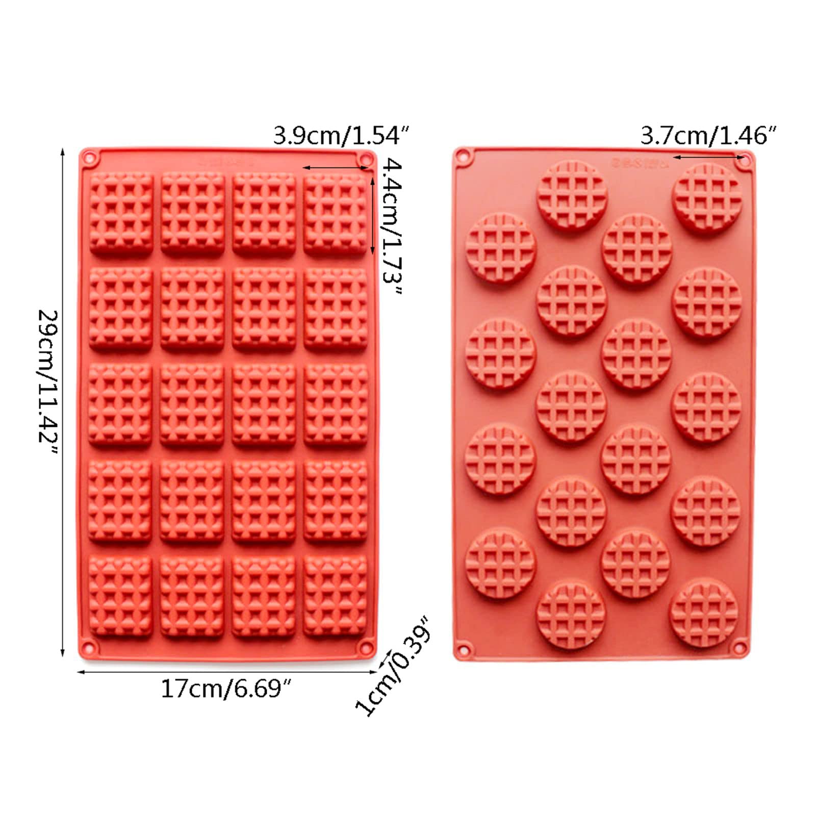 Non-Stick Silicone Waffle Mold Set - 2PCS 18/20 Cavity Mini Waffle Maker for Baking, Cake, Cookie & Chocolate - Perfect for Home Kitchen, Party Desserts & DIY Snacks