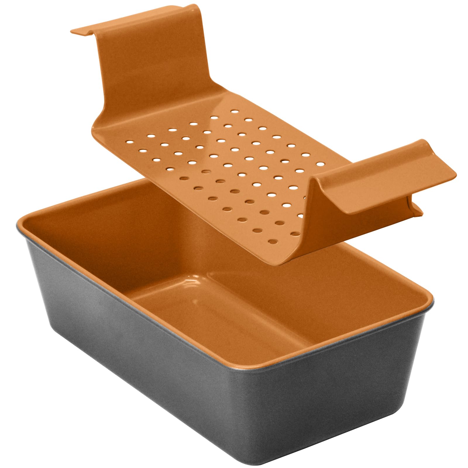 Nonstick Meatloaf Pan with Drain Tray - 9.8 x 5.7 Inch Bicolor Loaf Pan Set for Baking Meatloaf, Homemade Banana Bread, and Oven Recipes (Golden) - Perfect for Family Dinners and Holiday Cooking