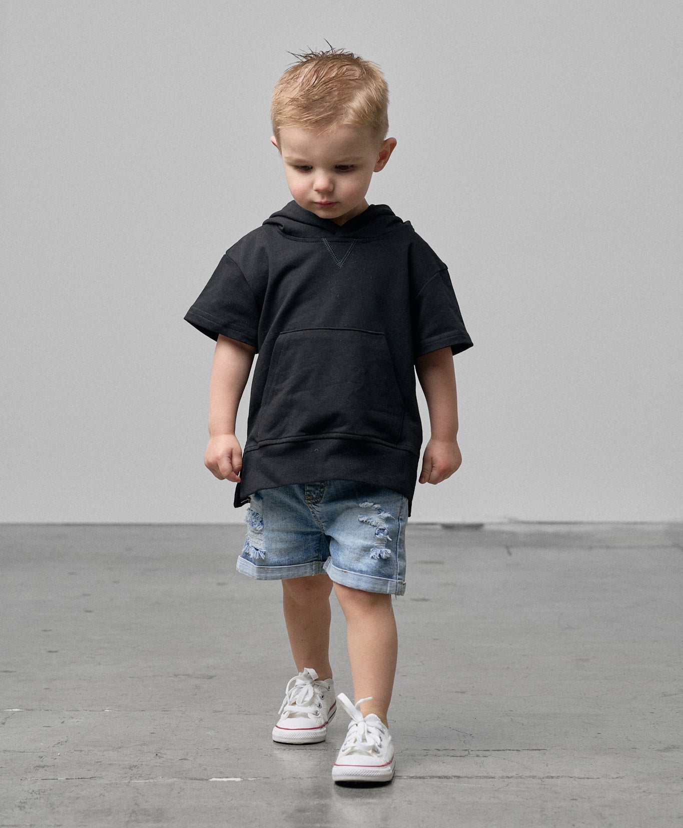 Men's Black Short Sleeve Hoodie - Lightweight Summer Pullover for Casual Wear, Gym & Outdoor Activities