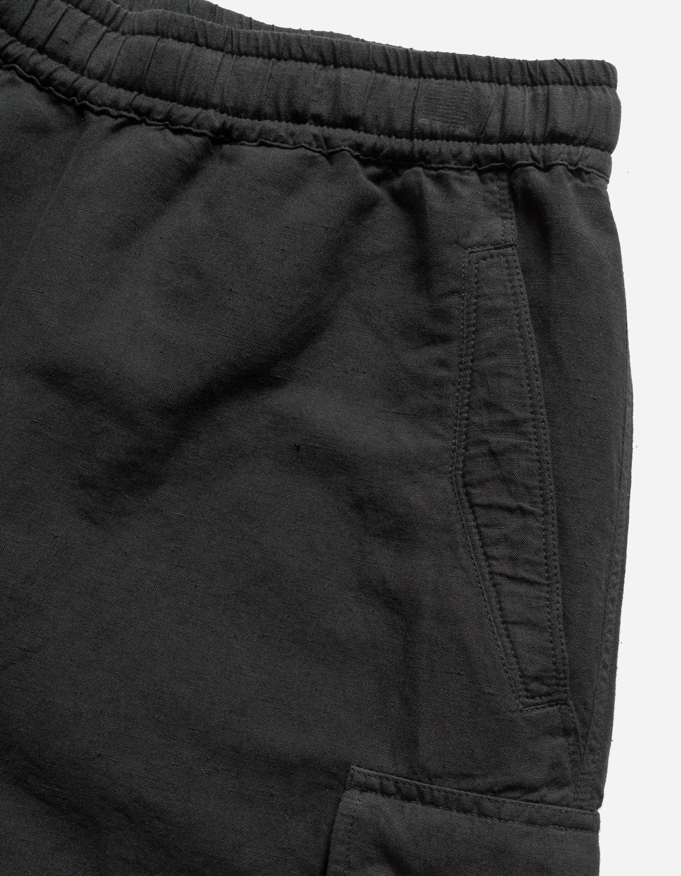 6082 Hemp Cargo Asym Track Shorts for Men - Breathable Black Workout Running Hiking Shorts with Pockets | Outdoor Sports & Gym Wear