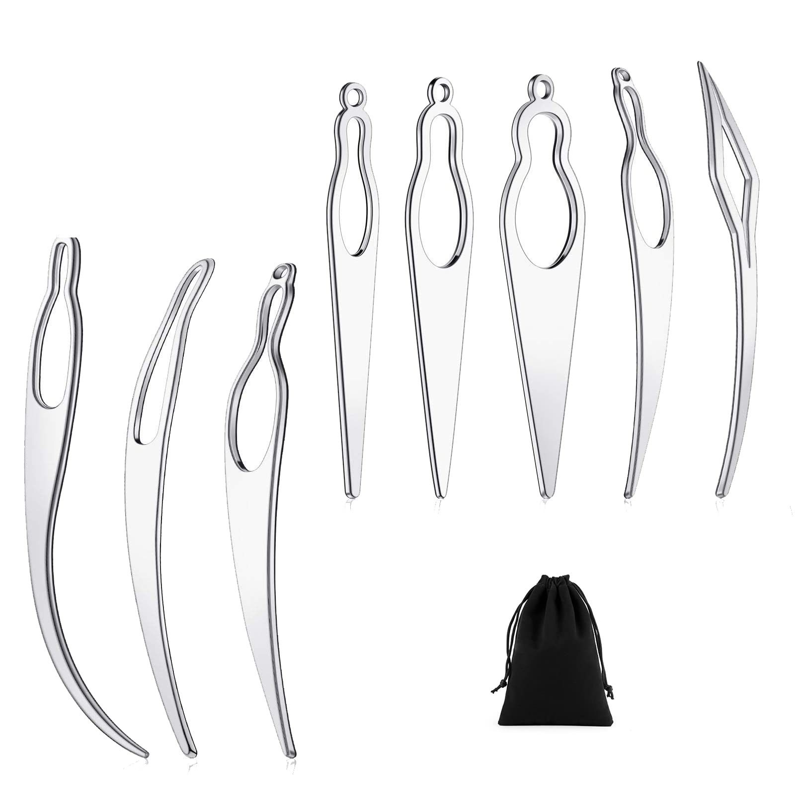 Vokowin 8-Piece Dreadlock Tool Kit for Sisterlocks - Professional Crochet Hook, Hair Extension Maintenance & Tightening Accessories (K100-8) - Perfect for Natural Hair Care, Braiding, and Lock Maintenance at Home or Salon