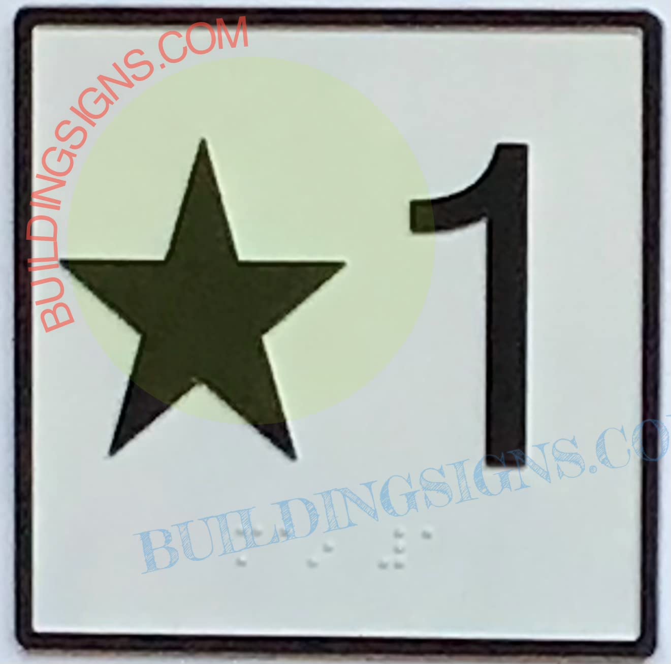 Cast Iron Elevator Floor Number Star 1 Sign - 4x4 Inch White Background Jamb Plate for Elevators - Perfect for Office Buildings, Hotels & Apartment Floor Marking - The Iron Line