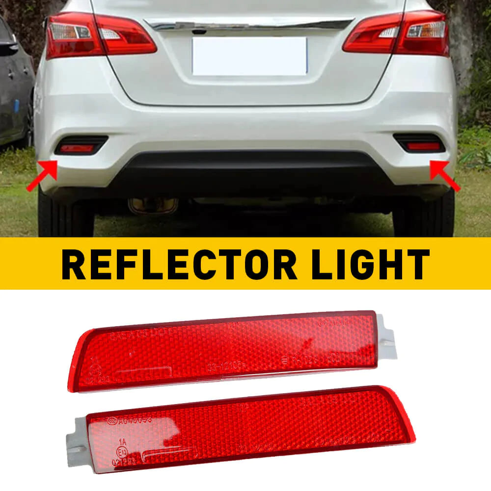 Pair of Rear Bumper Reflectors (Left & Right) for 2009-2018 Nissan and Infiniti Models - Enhanced Night Visibility & Safety Accessories for Parking and Low Light Conditions