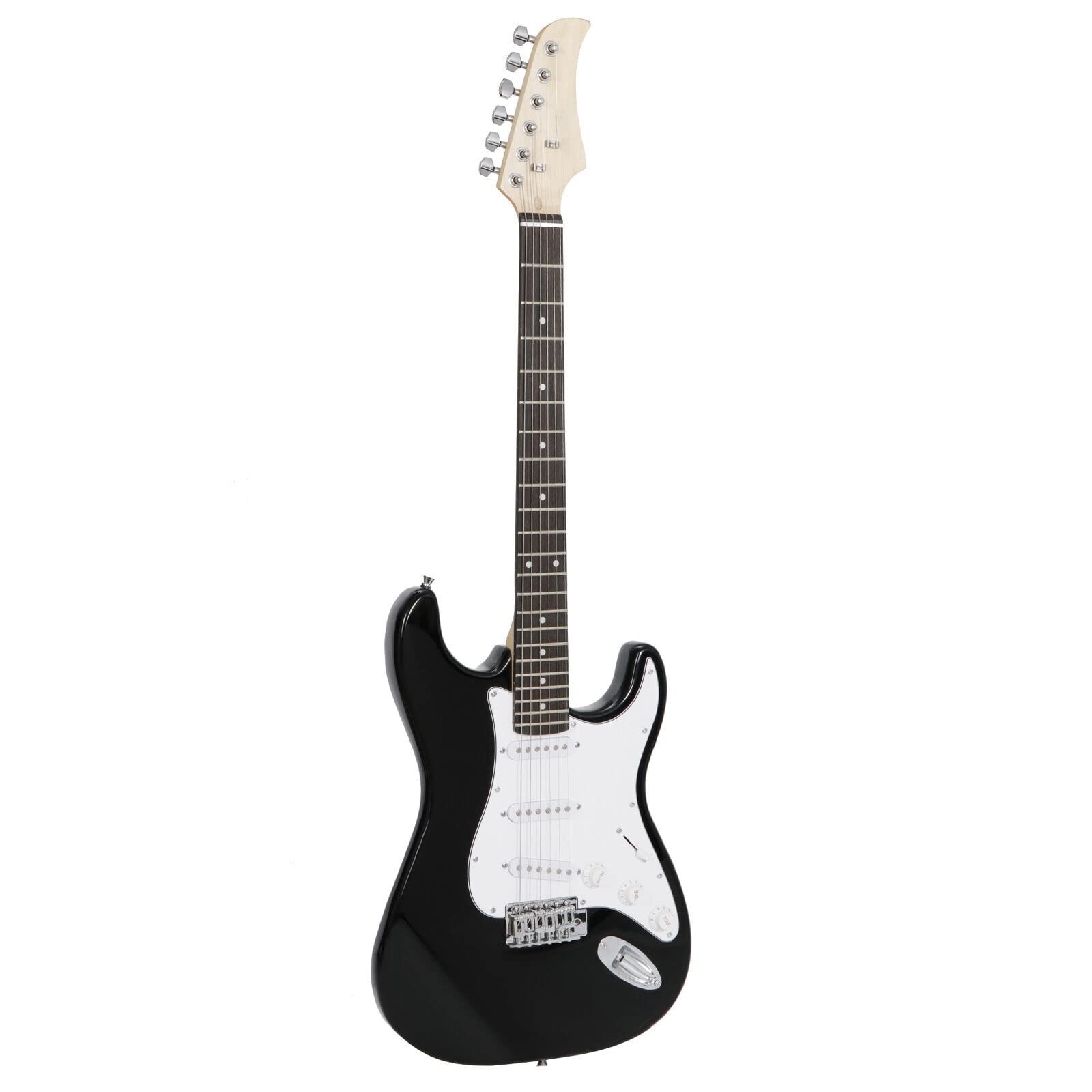 LAYUN Full Size Black Electric Guitar for Kids with Amp, Case & Accessories - Beginner Guitar Starter Kit for Learning & Practice - Perfect for Home, School & Stage Performances