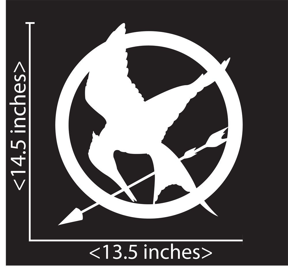 The Hunger Games Mockingjay Wall Art Sticker - White Peel & Stick Decal for Room, Laptop, Phone & DIY Decor