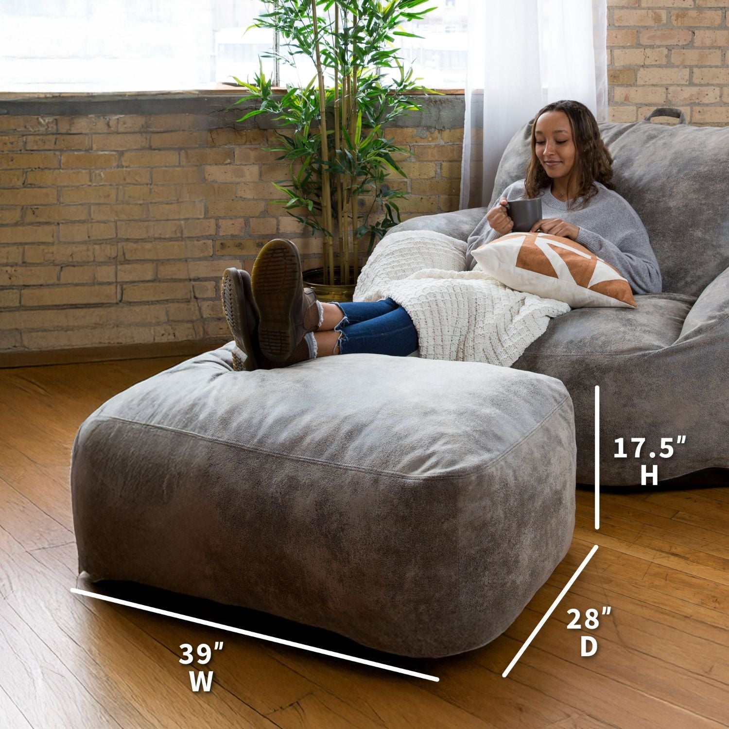 Nestle Loveseat Ottoman - Comfortable Small Sofa with Storage for Living Room, Bedroom, and Office - Perfect for Relaxing, Reading, and Extra Seating