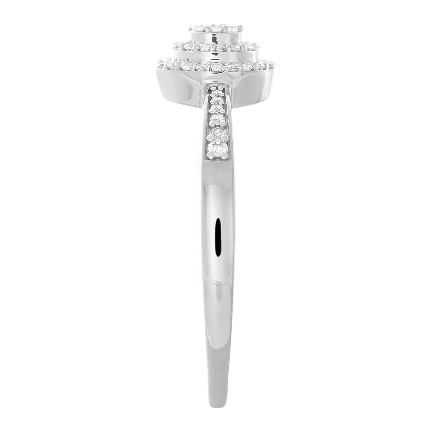 9ct White Gold 0.15 Carat Diamond Ring with 49 Brilliant Cut Diamonds - Elegant Wedding Band, Anniversary Gift for Her, Perfect for Engagement & Special Occasions