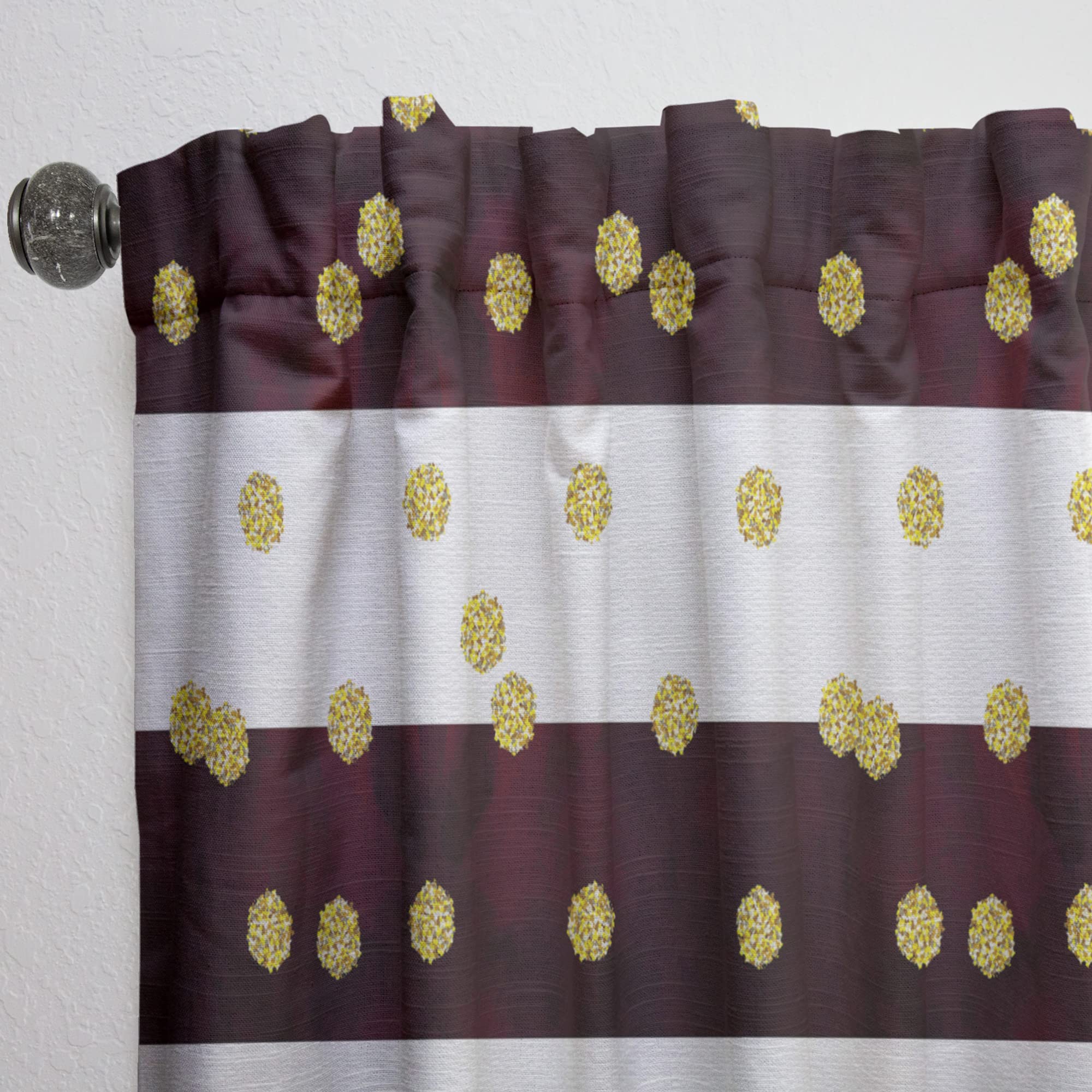 DesignQ Gold Polka Dot Thermal Insulated Curtains - Single Panel 52x95 Inches for Bedroom & Living Room - Blackout Drapes for Home Decor & Privacy