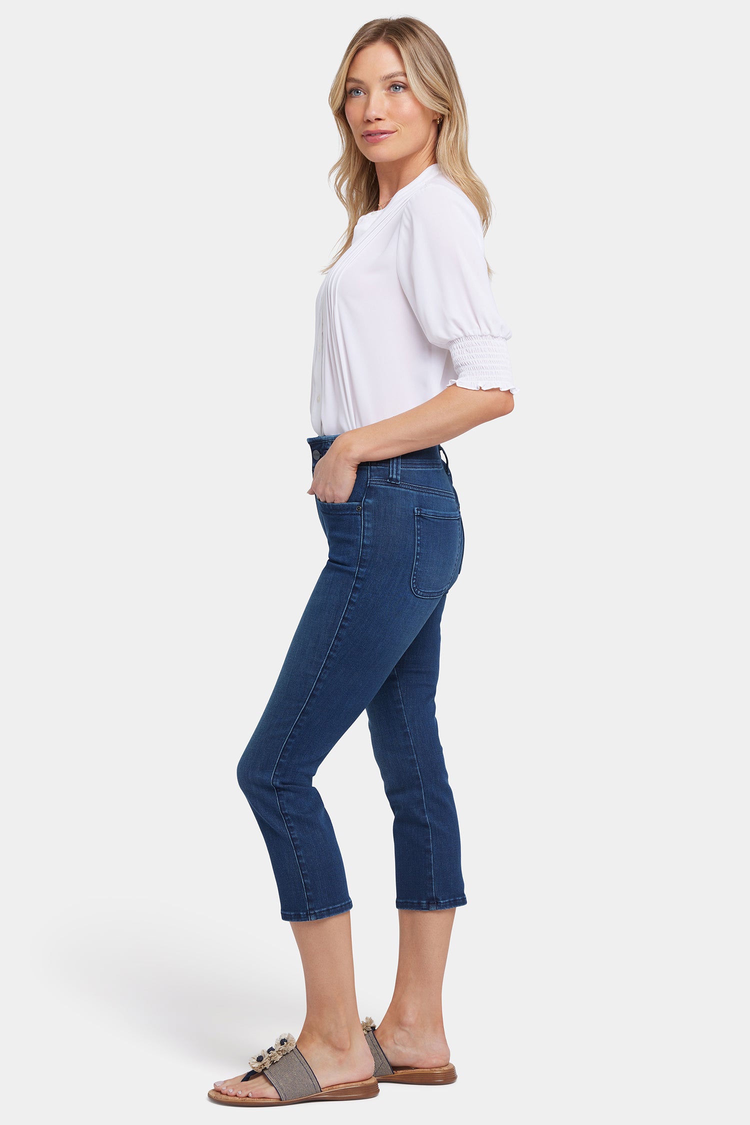 Ami Skinny Capri Jeans for Women - High Waisted Stretch Denim Pants in Ibiza Blue | Perfect for Summer Outfits, Casual Wear & Beach Vacations