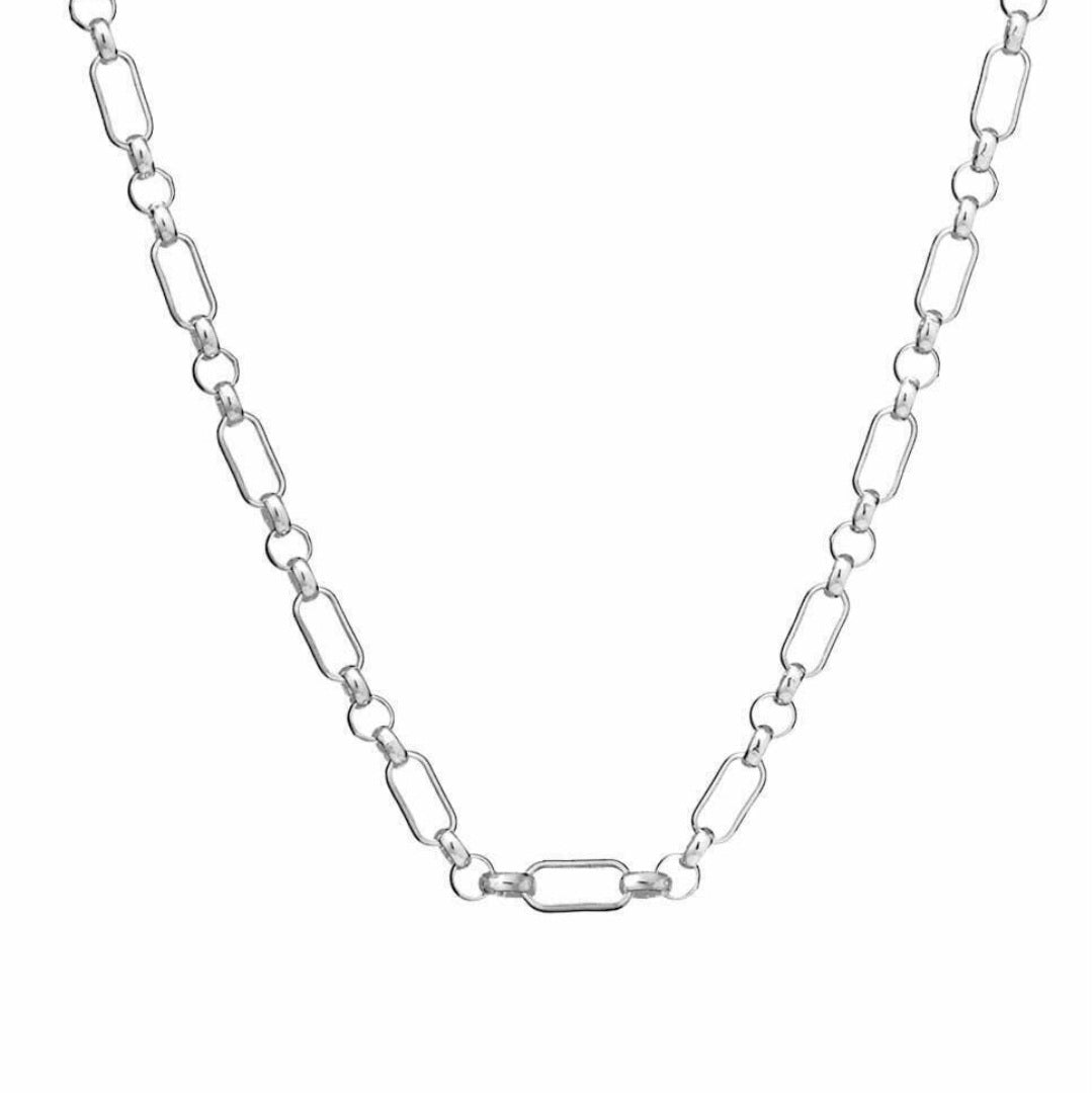 Electra Sterling Silver Chain Link Necklace for Women - Elegant Layering Piece for Everyday Wear & Special Occasions