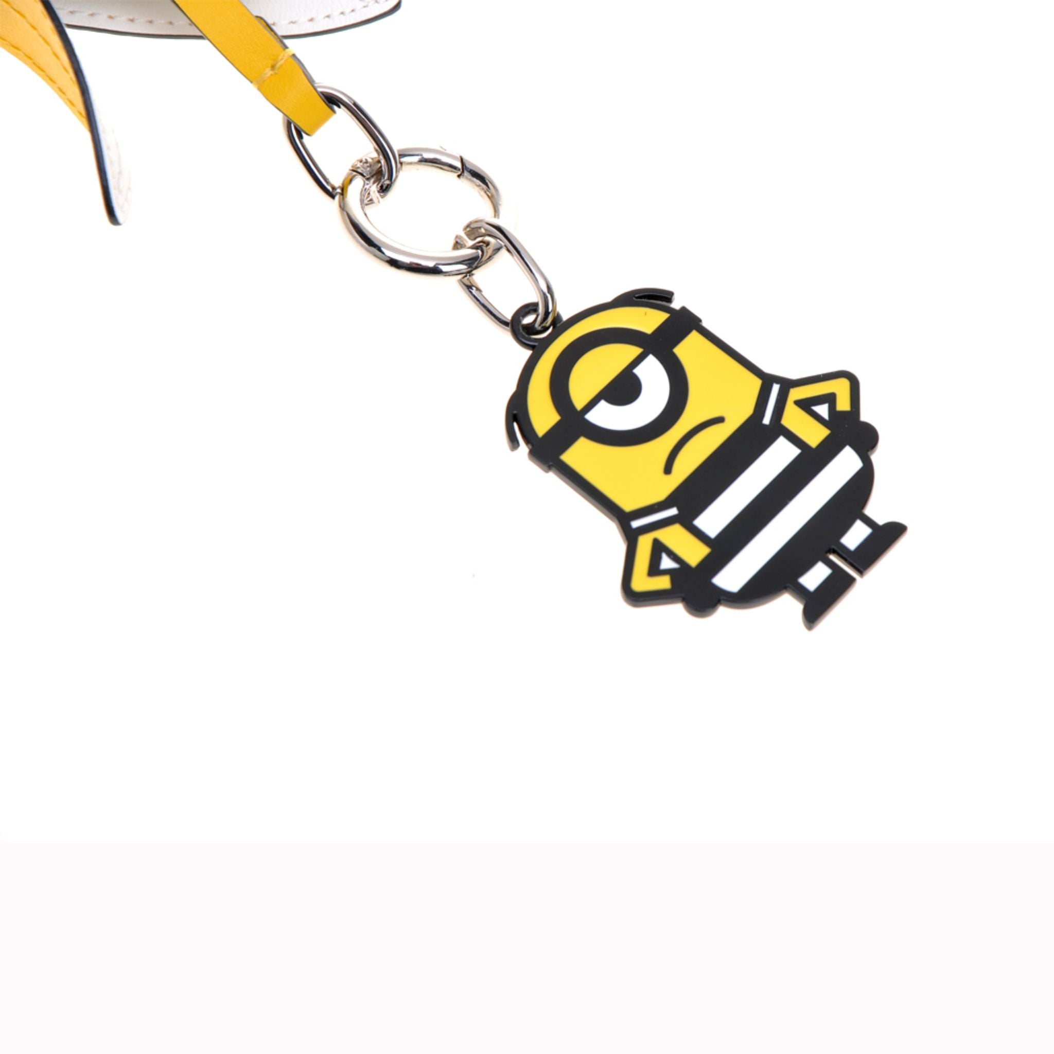 FION Minions Jacquard Leather Handbag Charms - Banana Yellow & Black - Perfect for Cosplay, Gift Giving & Disney Fans