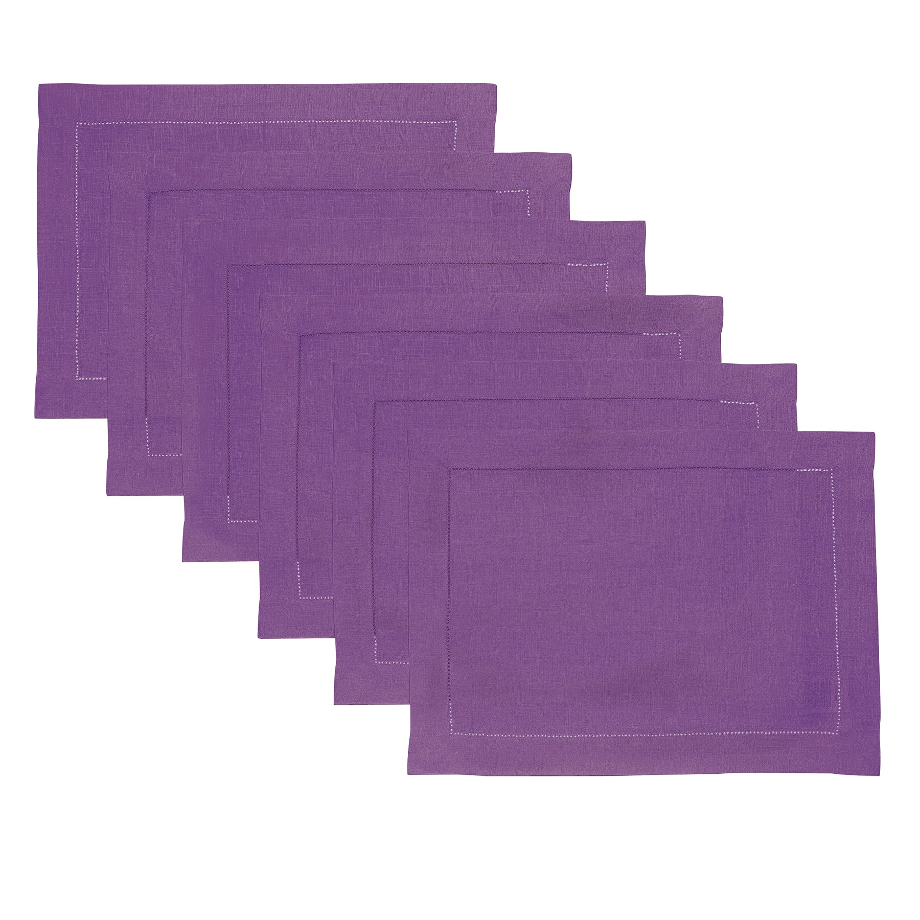 Elegant Classic Hemstitch Placemats Set of 4 - Premium Linen Table Mats for Dining Room Decor, Wedding & Holiday Table Setting - Perfect for Formal Dinner Parties & Home Decor