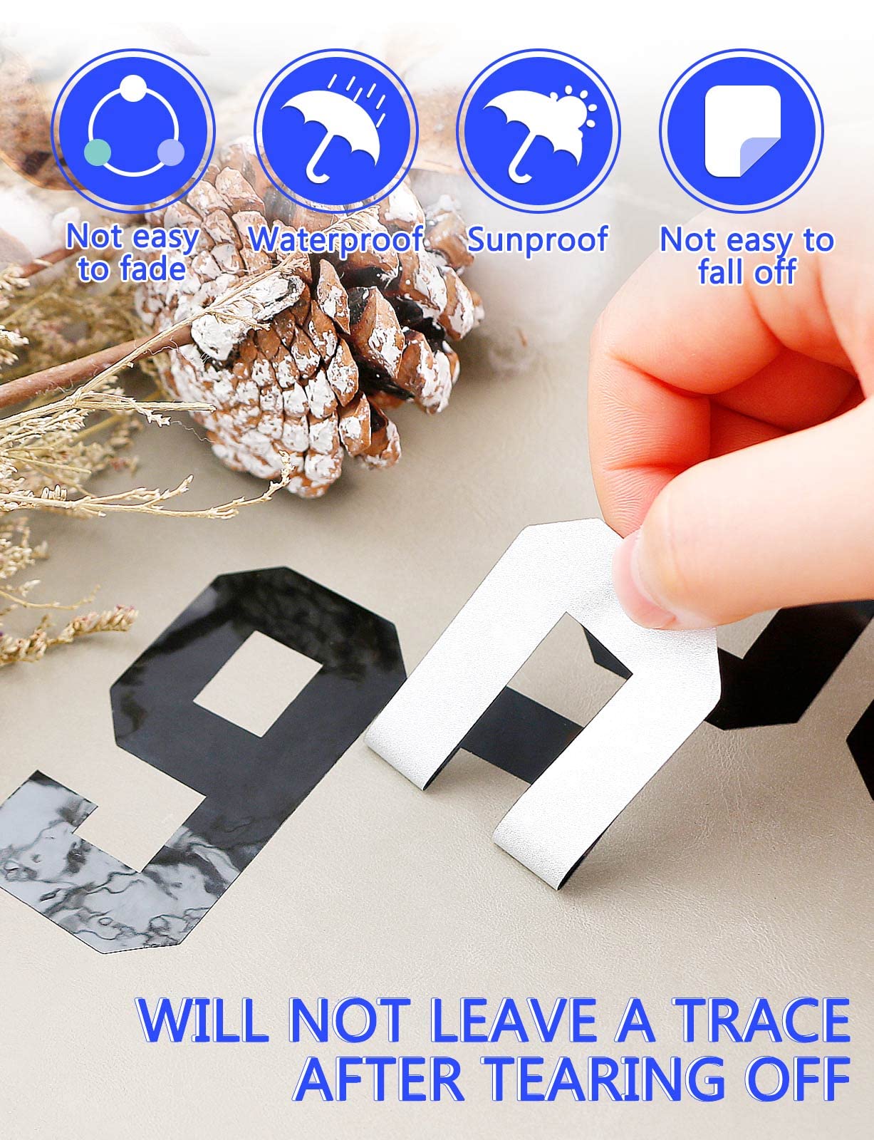 Seloom 148 PCS Mailbox Numbers & Letters Stickers - Waterproof Self-Adhesive for Indoor/Outdoor Use