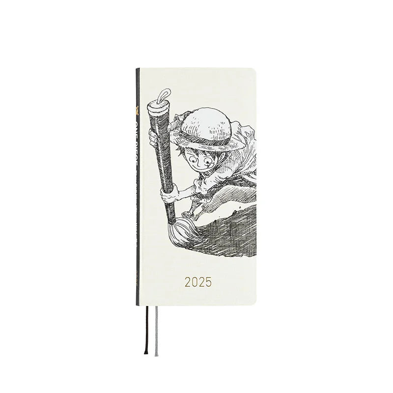 Hobonichi Techo 2025 ONE PIECE Planner - Straw Hat Luffy Ivory Hardcover Weekly Journal (English Edition) | January Start, Monday Format | Perfect for Anime Fans, Students & Office Organization
