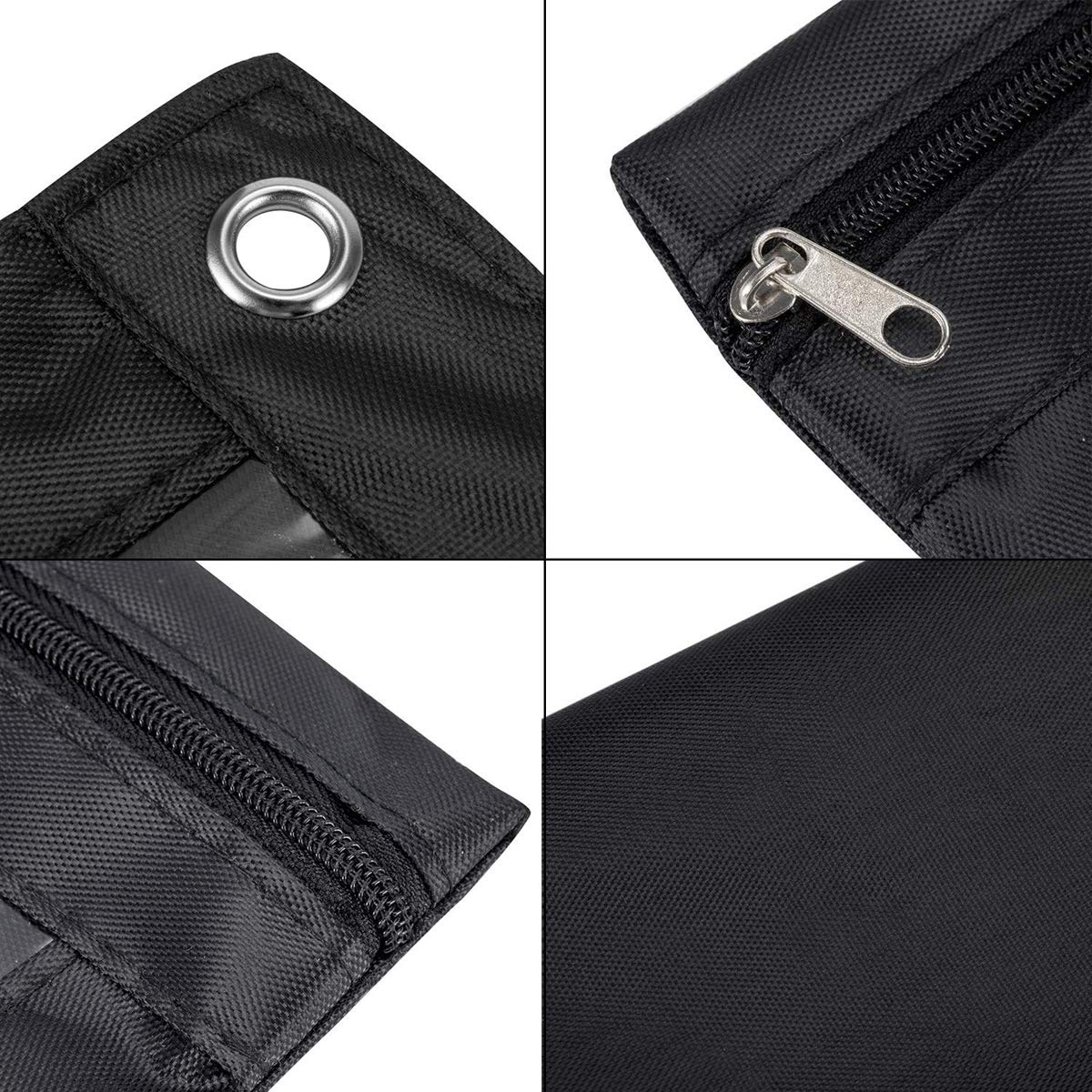 3-Ring Binder Pencil Pouch with Clear Window - School Supplies Organizer for Classroom, Office & Home - Black Stationery Case for Pens, Pencils & Art Supplies