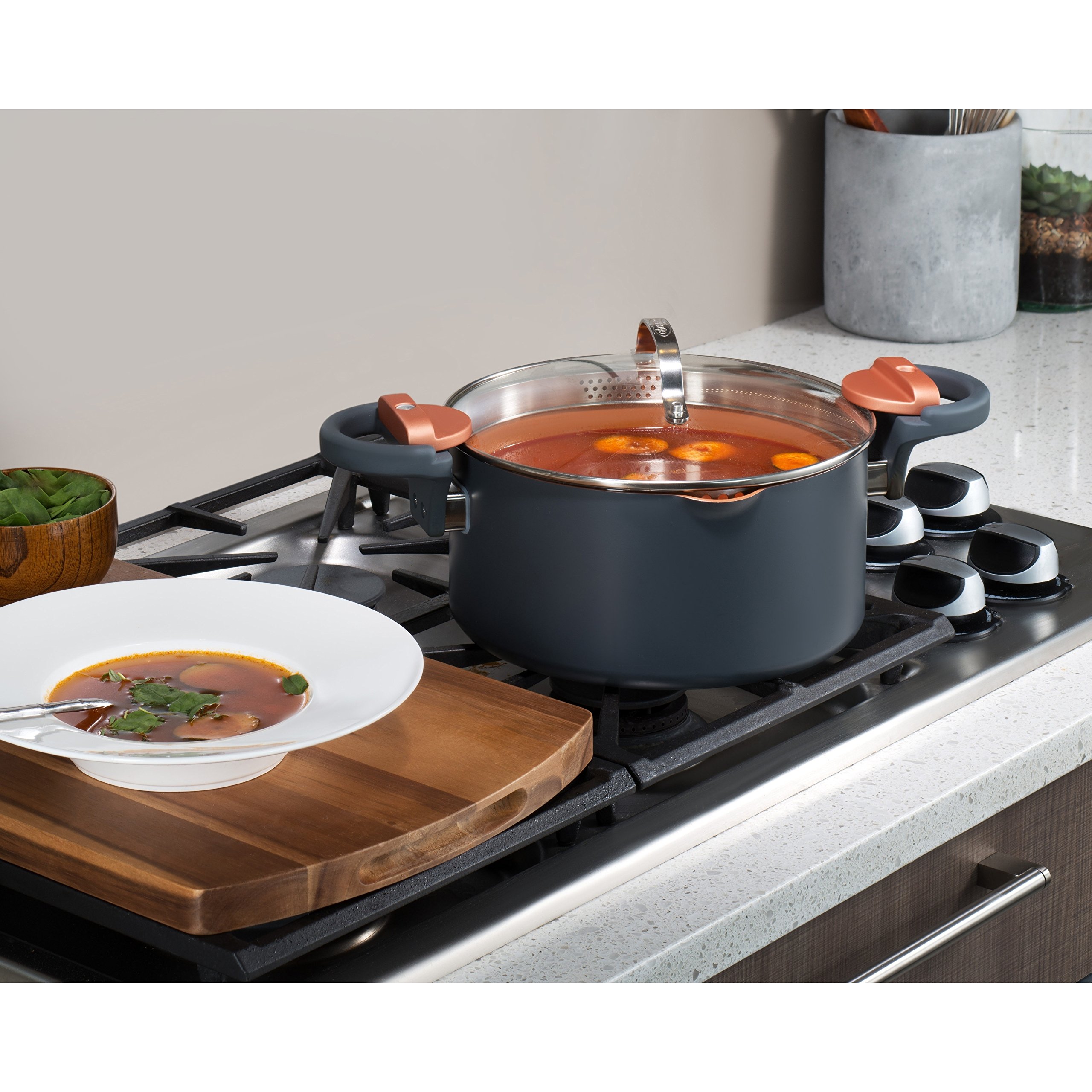 Gotham Steel 10-Piece Nonstick Cookware Set - Brown | Premium Ceramic Coating for Healthy Cooking | Perfect for Frying, Sautéing & Baking