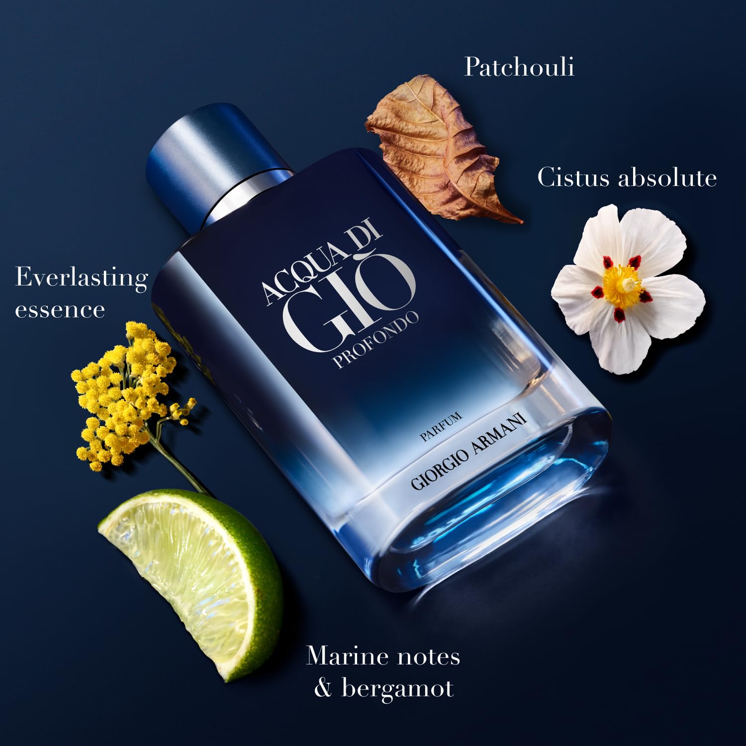 Armani Beauty Acqua di Giò Profondo Eau de Parfum for Men - Fresh Fougère Aromatic & Ambery Cologne with Bergamot, Citrus & Patchouli Notes - Perfect for Date Night, Office Wear & Special Occasions