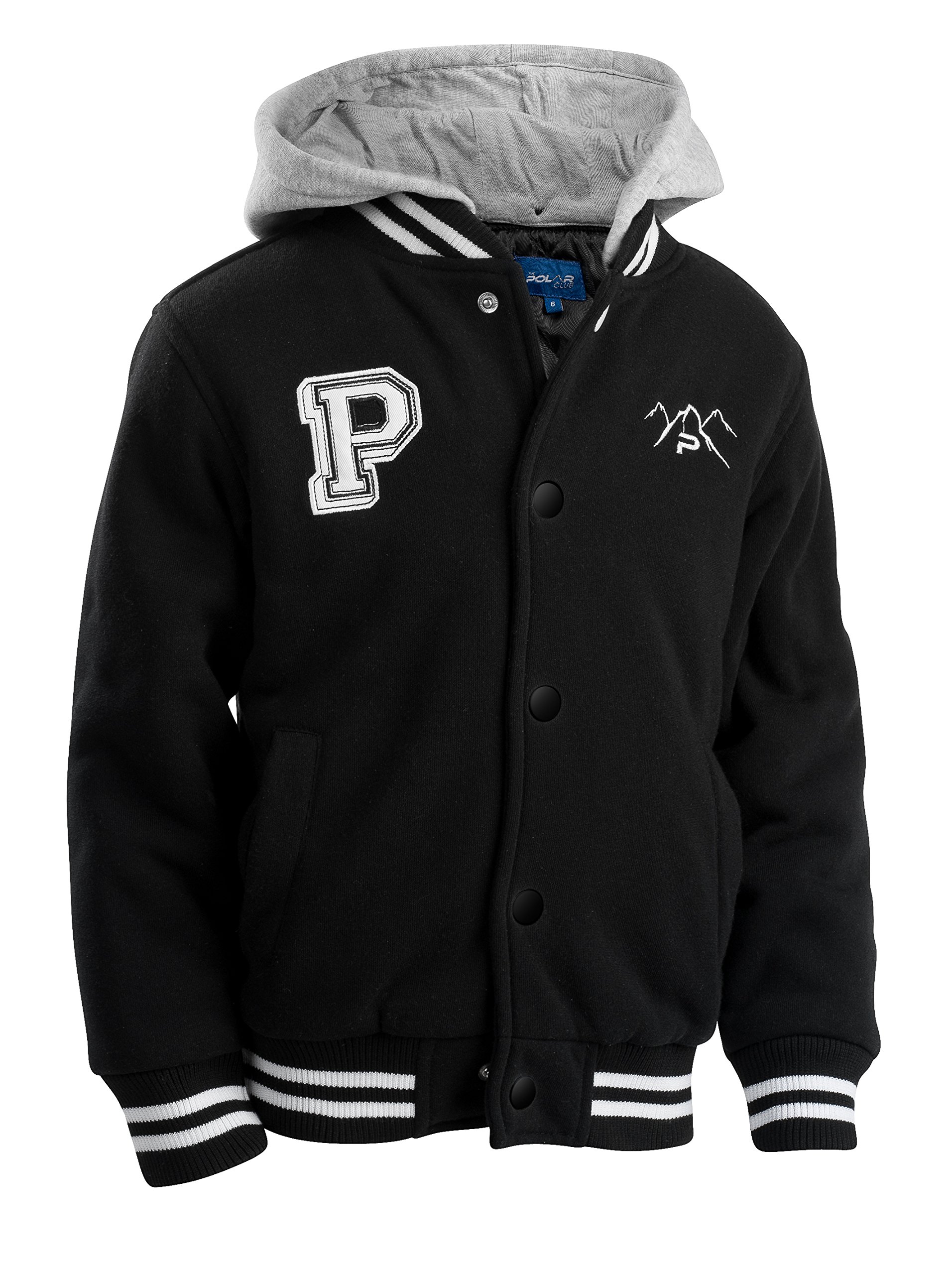 The Polar Club Men's Fleece Varsity Baseball Jacket - Warm & Stylish Athletic Outerwear for Baseball, Football, and Casual Wear