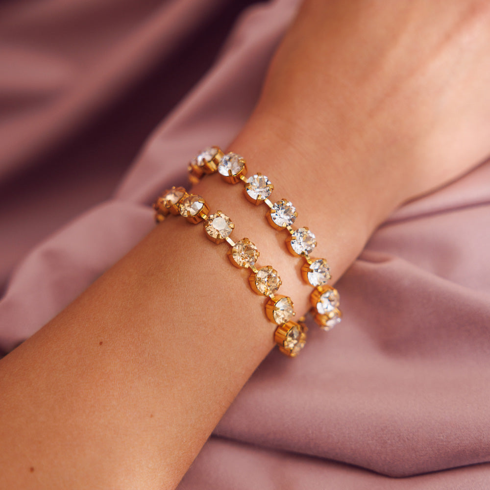 Crystal Beaded Bracelet for Women - Elegant Adjustable Handmade Jewelry Gift for Her - Perfect for Weddings, Parties & Everyday Wear