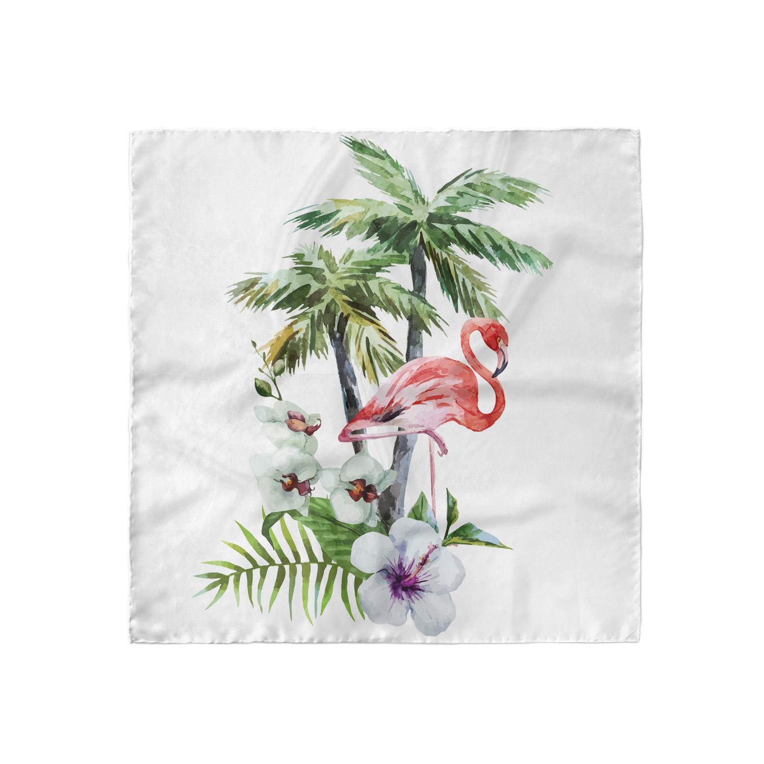 Ambesonne Flamingo Head Scarf - Watercolor Art Print Hair Wrap & Bandana for Women - Perfect for Beach, Yoga, Travel and Fashion Accessories