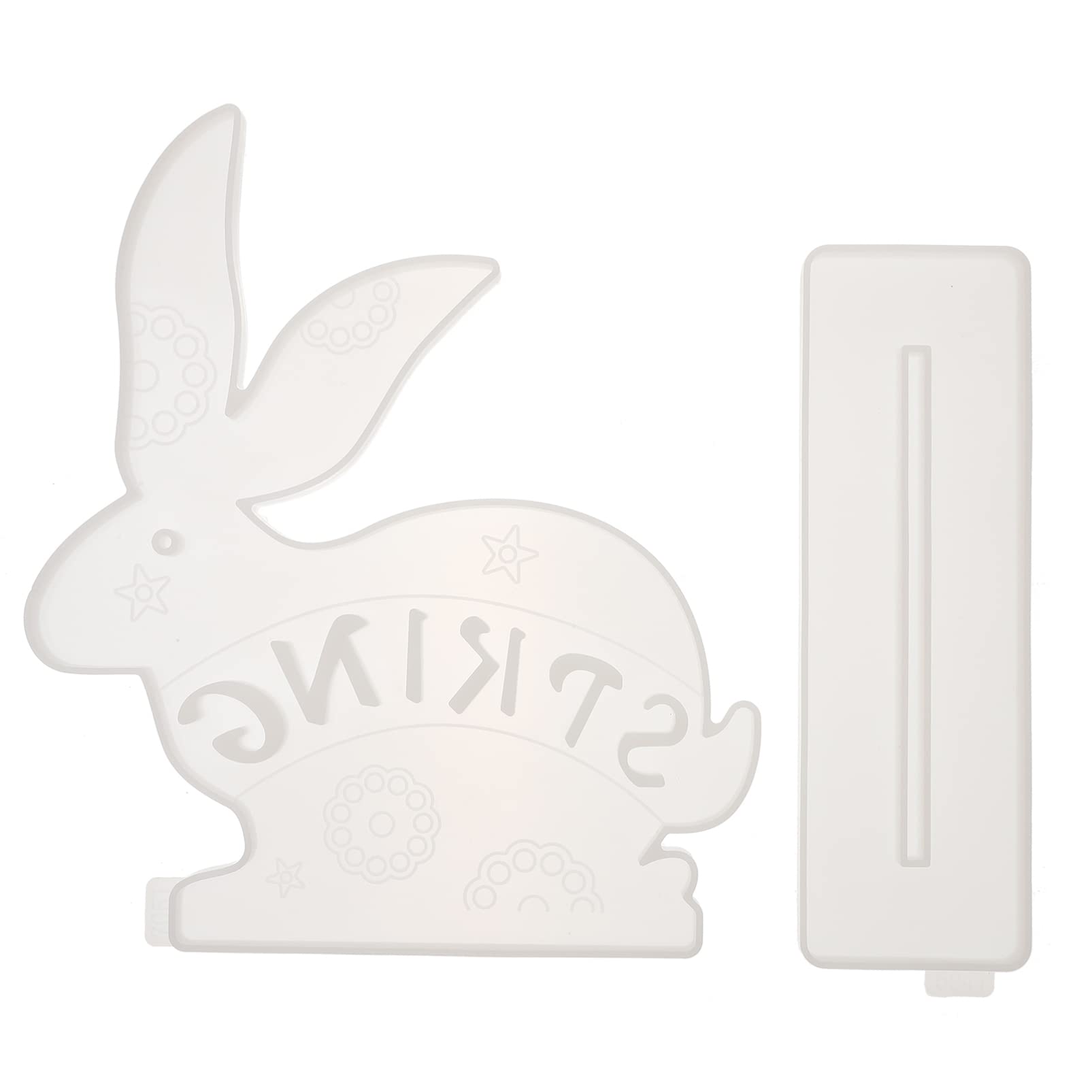 KESYOO Easter Bunny Silicone Molds Set - 6-Piece Rabbit Epoxy Resin Molds for DIY Crystal Crafts, Table Signs & Resin Casting (White) - Perfect for Easter Decorations, Spring DIY Projects & Homemade Gifts