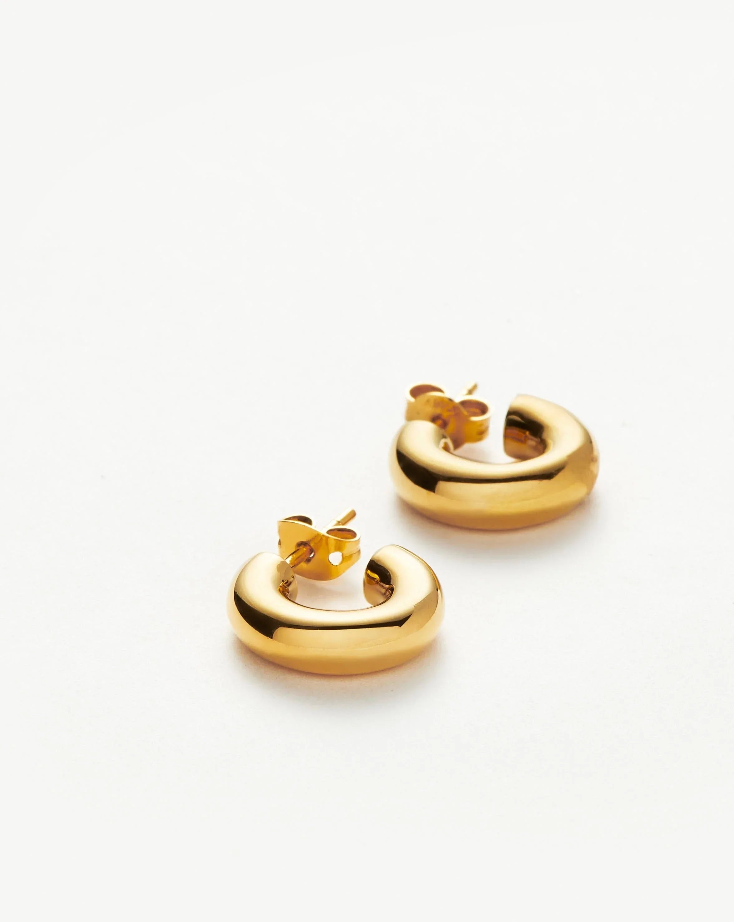Chubby Tunnel Mini Hoop Earrings - 18K Gold Plated Dainty Earrings for Women | Perfect for Everyday Wear, Parties & Gifts