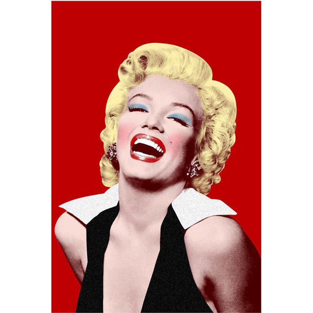 Vintage Marilyn Monroe Red Pop Art Laminated Movie Poster 24.5x36.5 Inch - Classic Hollywood Wall Decor for Living Room, Bedroom & Office