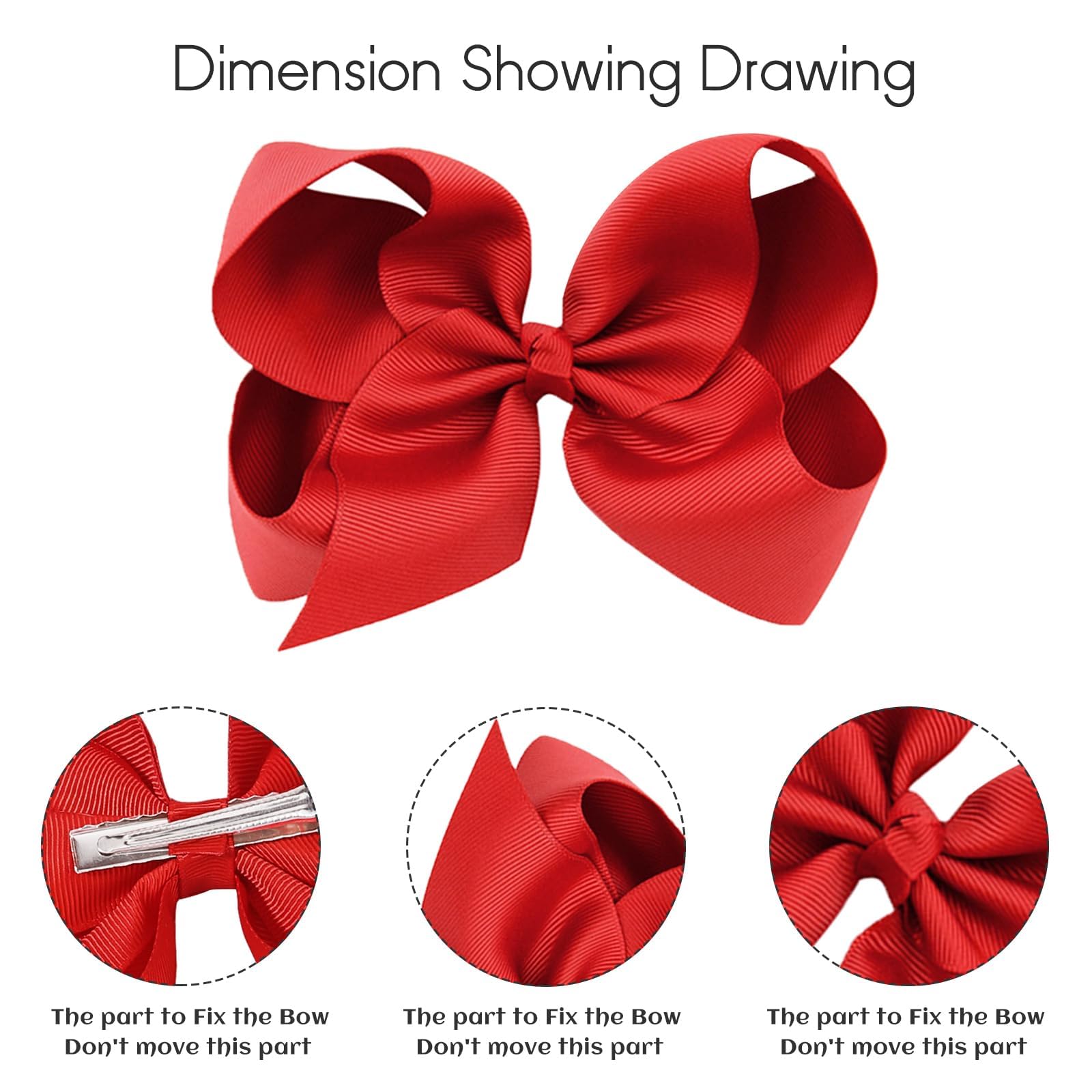 30PCS 6 Inch Big Hair Bows for Girls - Grosgrain Ribbon Hair Accessories with Alligator Clips for Toddlers, Baby Girls, Kids & Teens | Perfect for Birthday Parties, School, Holidays & Special Occasions
