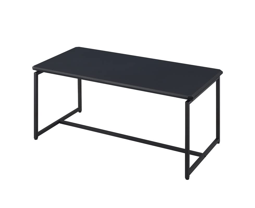 Lilola Home GT 3-Piece Black Carbon Fiber Coffee Table Set with Matching End Tables - Modern Living Room Furniture for Small Spaces & Apartments