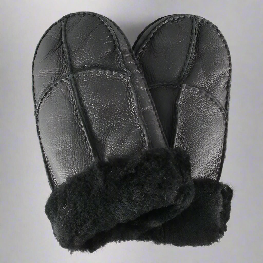 BOL Men's Shearling Leather Mittens - Winter Gloves for Cold Weather, Outdoor Activities & Snow Sports