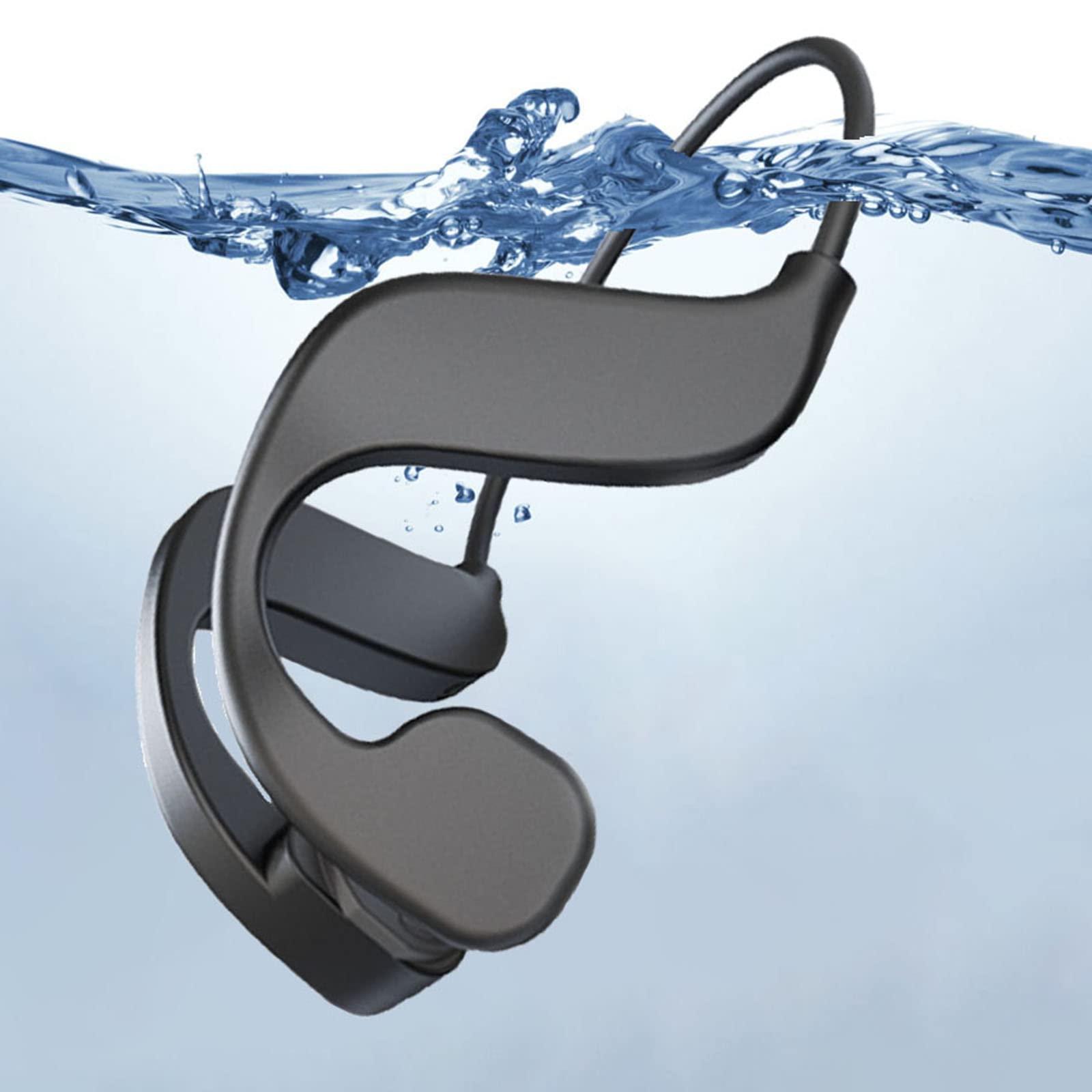 ESSONIO Waterproof Bone Conduction Headphones with Built-in 32GB MP3 Player - IPX8 Swimming Headphones, Bluetooth 5.0 Wireless Open-Ear Headphones for Swimming, Running, Cycling, Gym Workouts & Spa Relaxation