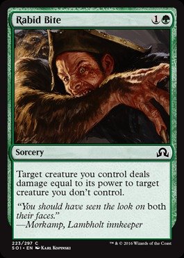Magic The Gathering - Rabid Bite (223/297) - Shadows Over Innistrad MTG Card - Perfect for Commander, Standard & Modern Deck Building - Collectible Trading Card Game