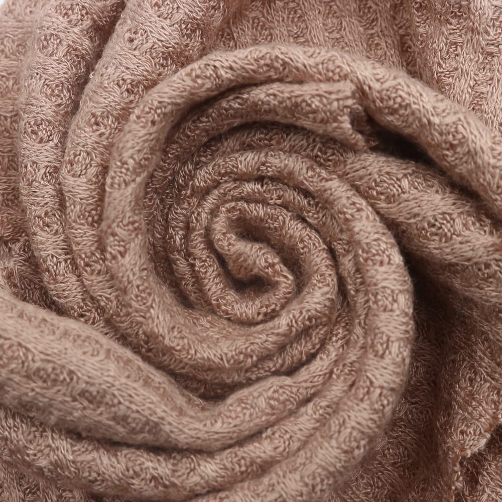 Premium Rosewood Waffle Rayon Spandex Knit Fabric by The Yard - Soft Stretchy Open Weave Material for Dresses, Tops & DIY Fashion Projects