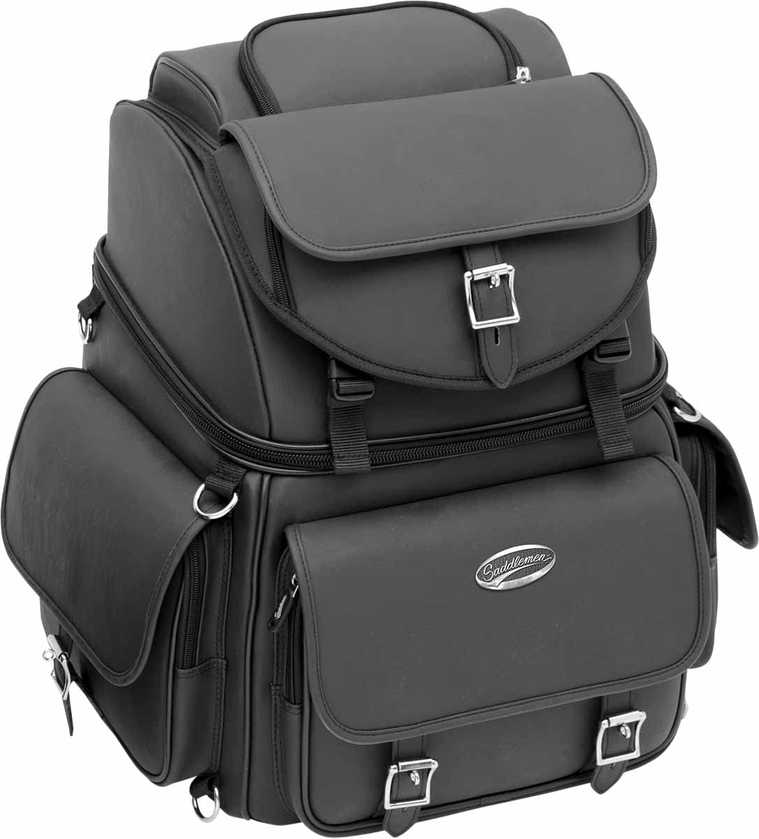 Saddlemen SaddleStow BR3400EX Motorcycle Saddle Bag - Waterproof Dresser Back Seat or Sissy Bar Storage for Harley Davidson - Perfect for Road Trips & Daily Commutes