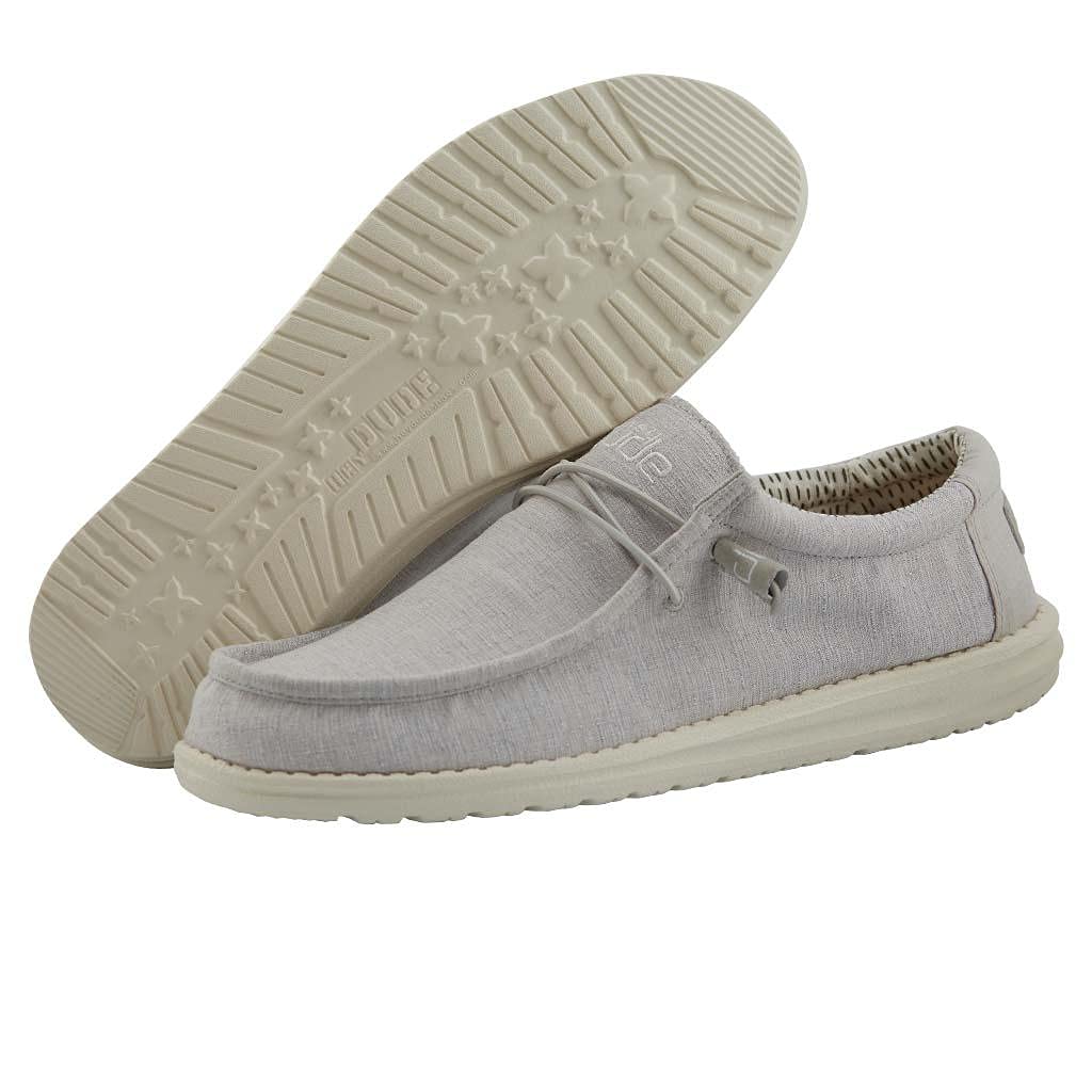 Hey Dude Men's Wally Chambray Slip-On Loafers - Lightweight Comfortable Casual Shoes for Men | Perfect for Walking, Travel & Everyday Wear