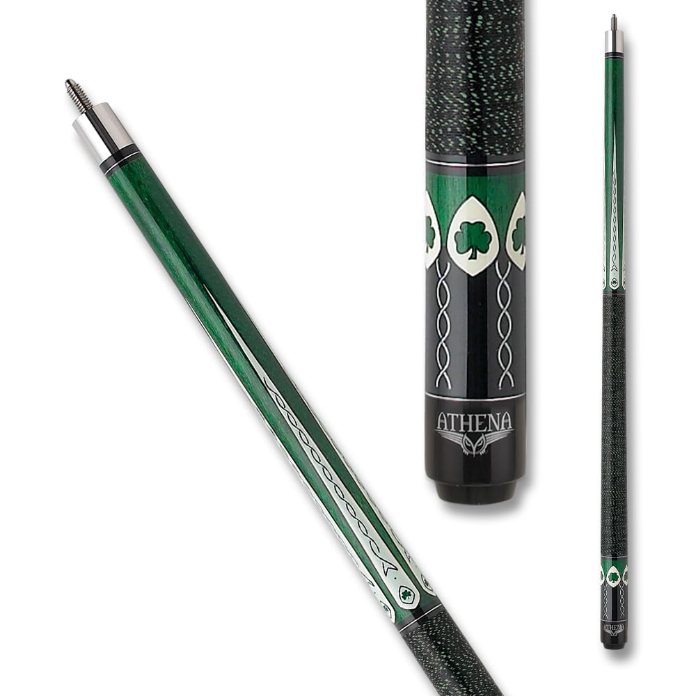 Athena ATH08 Shamrock Pool Cue - 21oz Premium Billiard Stick for Professional & Recreational Players | Perfect for Pool Halls, Game Rooms & Home Bars