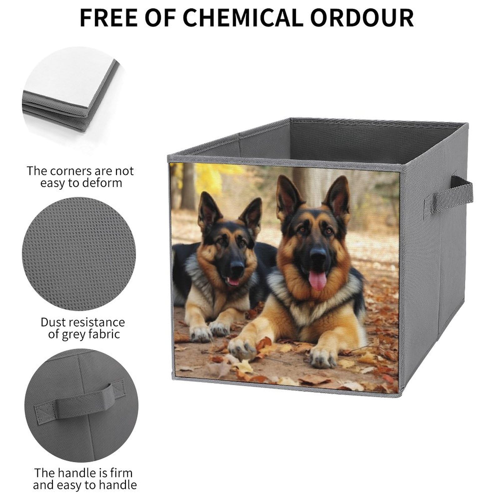 6-Pack Collapsible Storage Bins for German Shepherd Dog Lovers - Large Closet Organizer with Handles, Foldable Storage Baskets for Home Organization (Perfect for Pet Supplies, Clothing, Toys & Household Items)