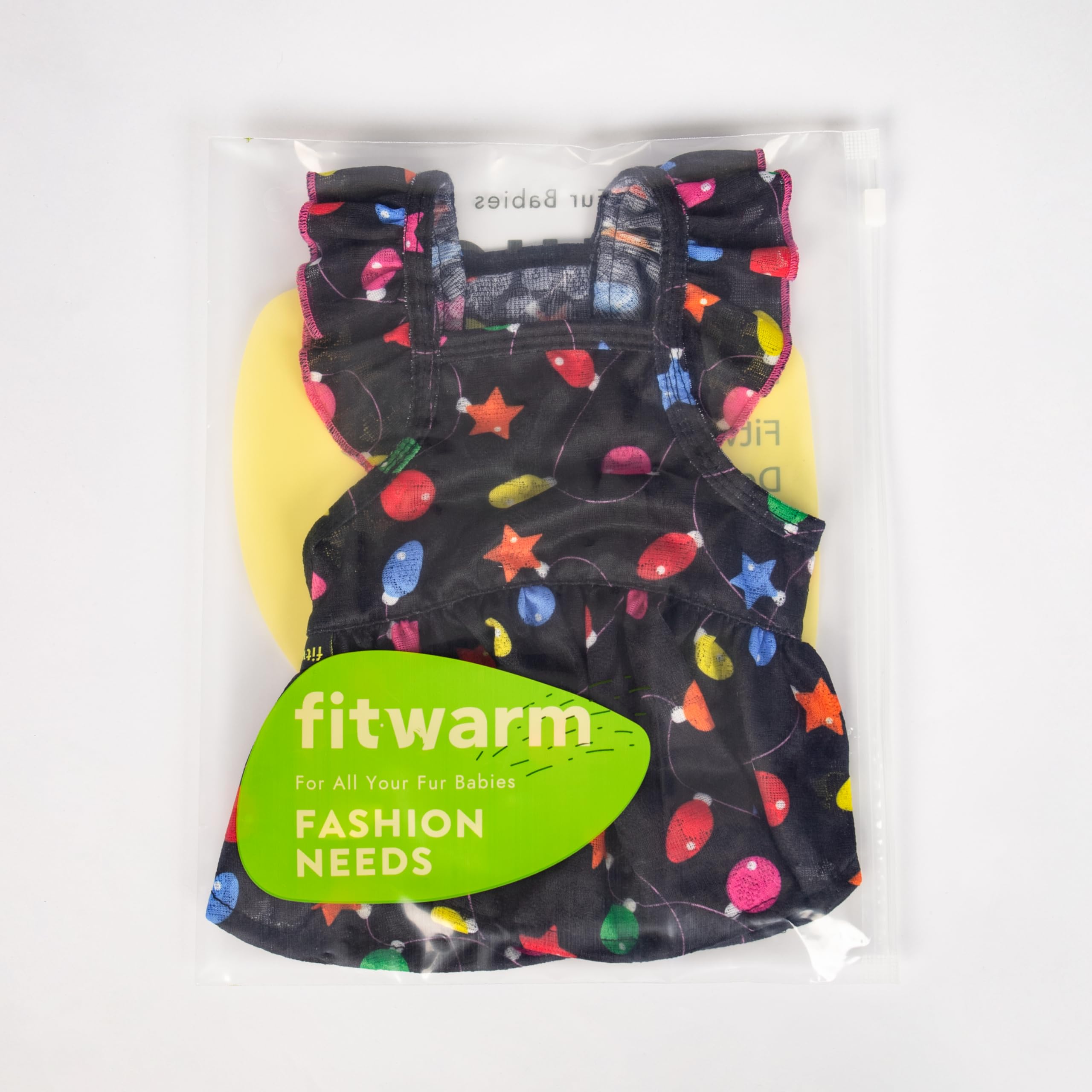 Fitwarm Christmas Light Dog Dress - Cute Holiday Pet Outfit for Small Dogs | Black, Pink, Red | Large Size | Perfect for Christmas Photos & Festive Gatherings