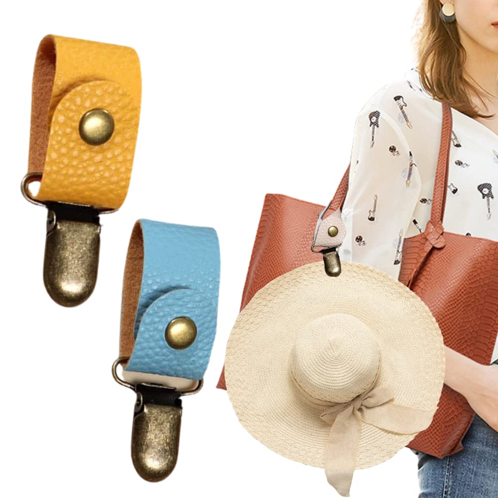 PU Leather Hat Clip for Travel & Luggage - Multifunctional Duckbill Hat Holder for Outdoor Adventures, Hiking, and Camping Accessories