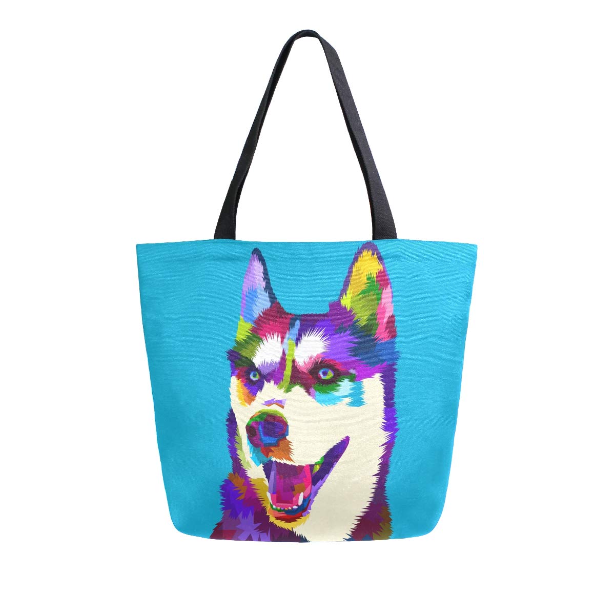 A Day Out with Luna: The Husky Dog Canvas Tote Bag Adventure