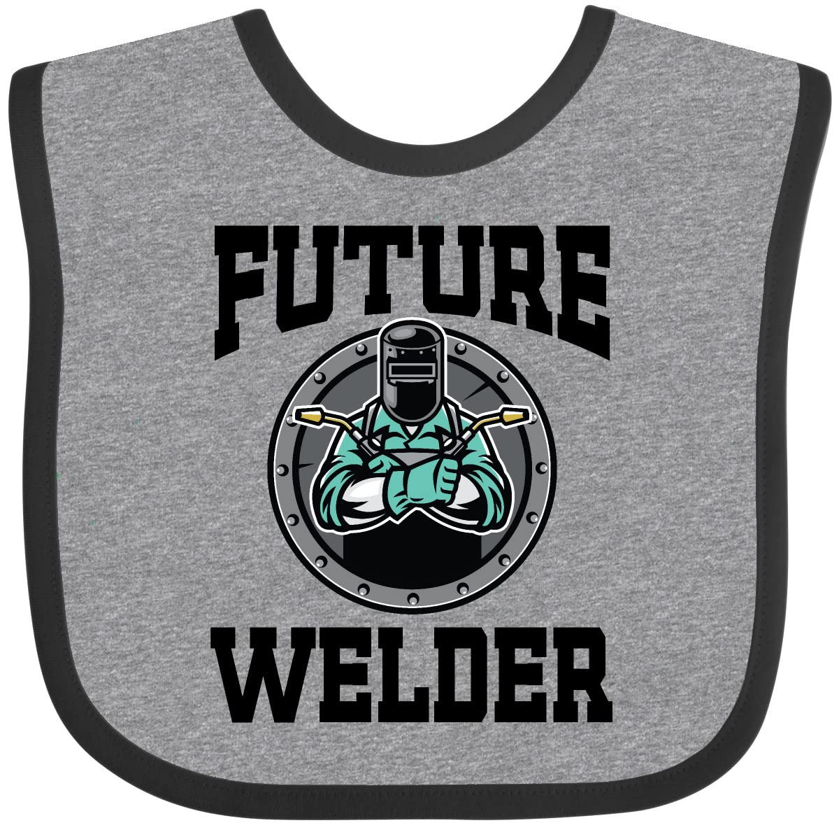 Inktastic Welding Future Welder Baby Clothes & Bib - Cute Welder-Themed Outfit for Infants & Toddlers - Perfect for Welding Enthusiasts, Father's Day Gifts & Baby Showers