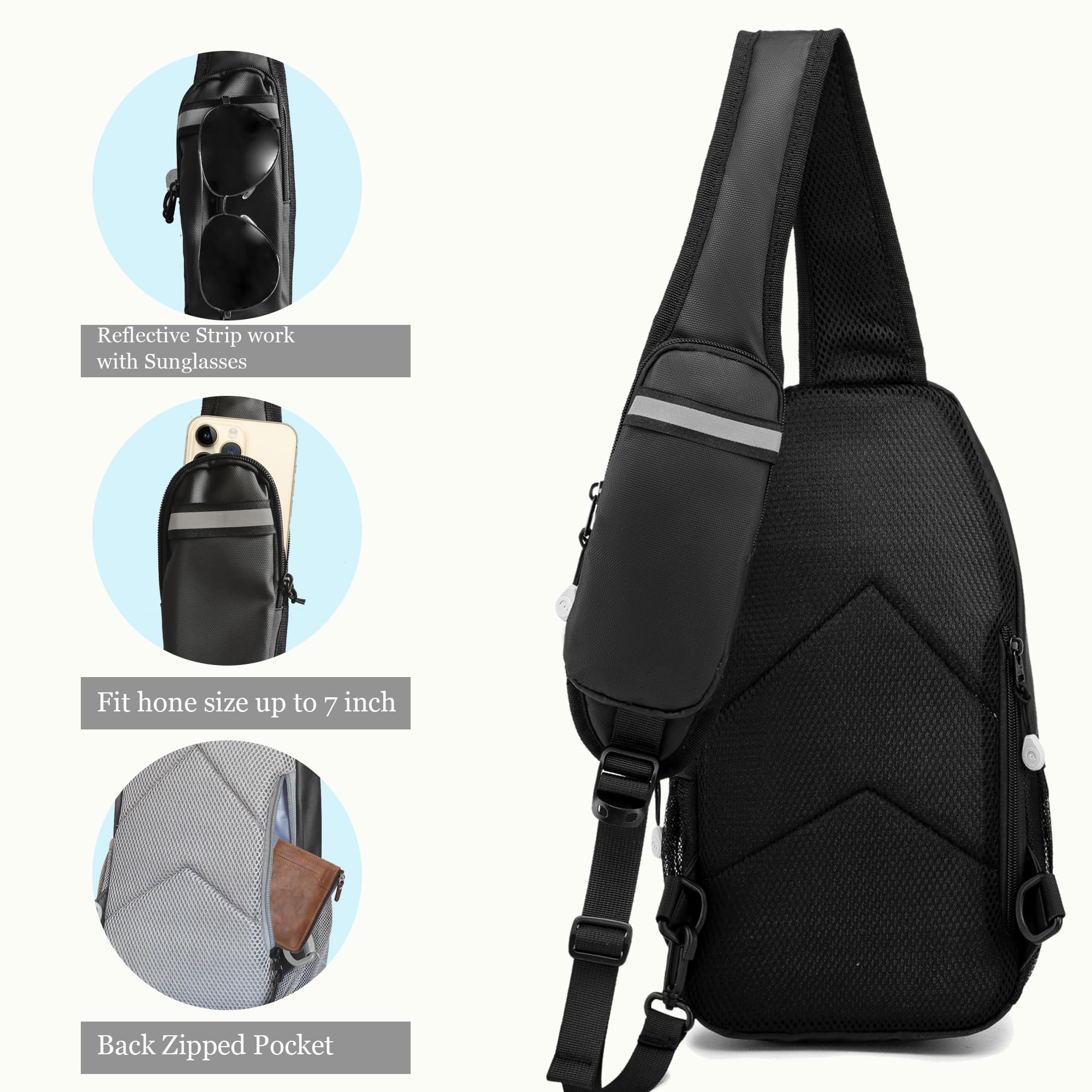 Men's & Women's Sling Bag - Lightweight Crossbody Backpack for Hiking, Travel & Outdoor Adventures | Perfect Chest Daypack for Gym, Commuting & Daily Use