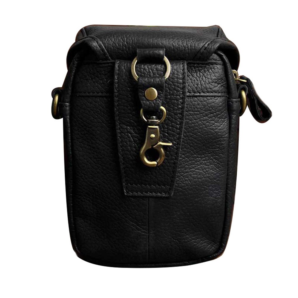 Premium Genuine Leather Phone Pouch - Slim Belt Bag & Crossbody Shoulder Bag for Men & Women (Black) - Perfect for Travel, Work, and Everyday Use