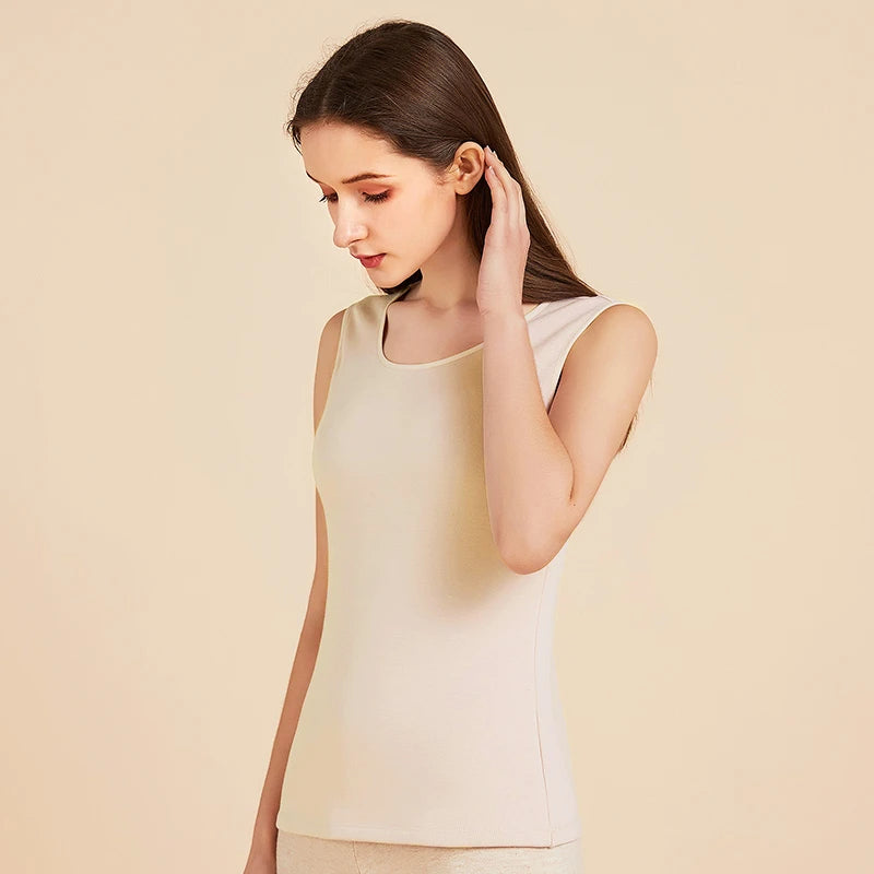 Women's Silk Velvet Thermal Vest - Warm Winter Layering Piece for Cold Weather, Cozy Indoor & Outdoor Wear