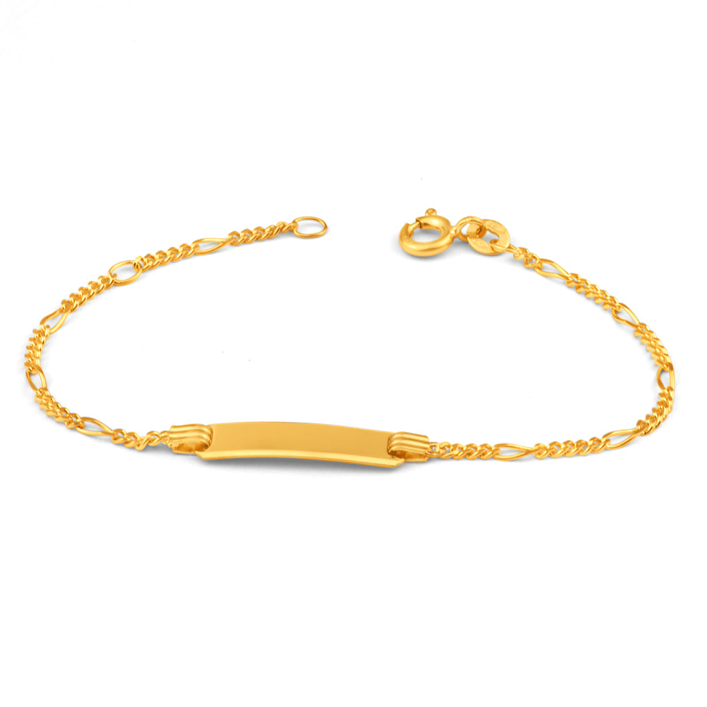 9ct Solid Yellow Gold Figaro 5:1 Link 16cm Bracelet for Women - Elegant Jewelry Gift for Anniversary, Birthday & Special Occasions