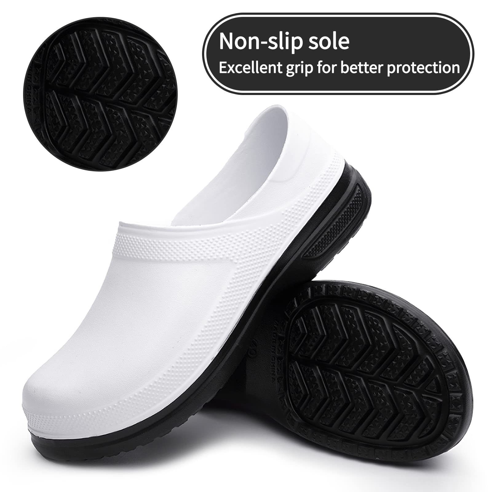 Mnplciea Professional Chef Shoes for Men - Oil Resistant Waterproof Safety Work Shoes with Non-Slip Sole - Ideal for Nurses, Gardeners & Kitchen Staff - Perfect for Indoor & Outdoor Use in Restaurants, Hospitals & Landscaping