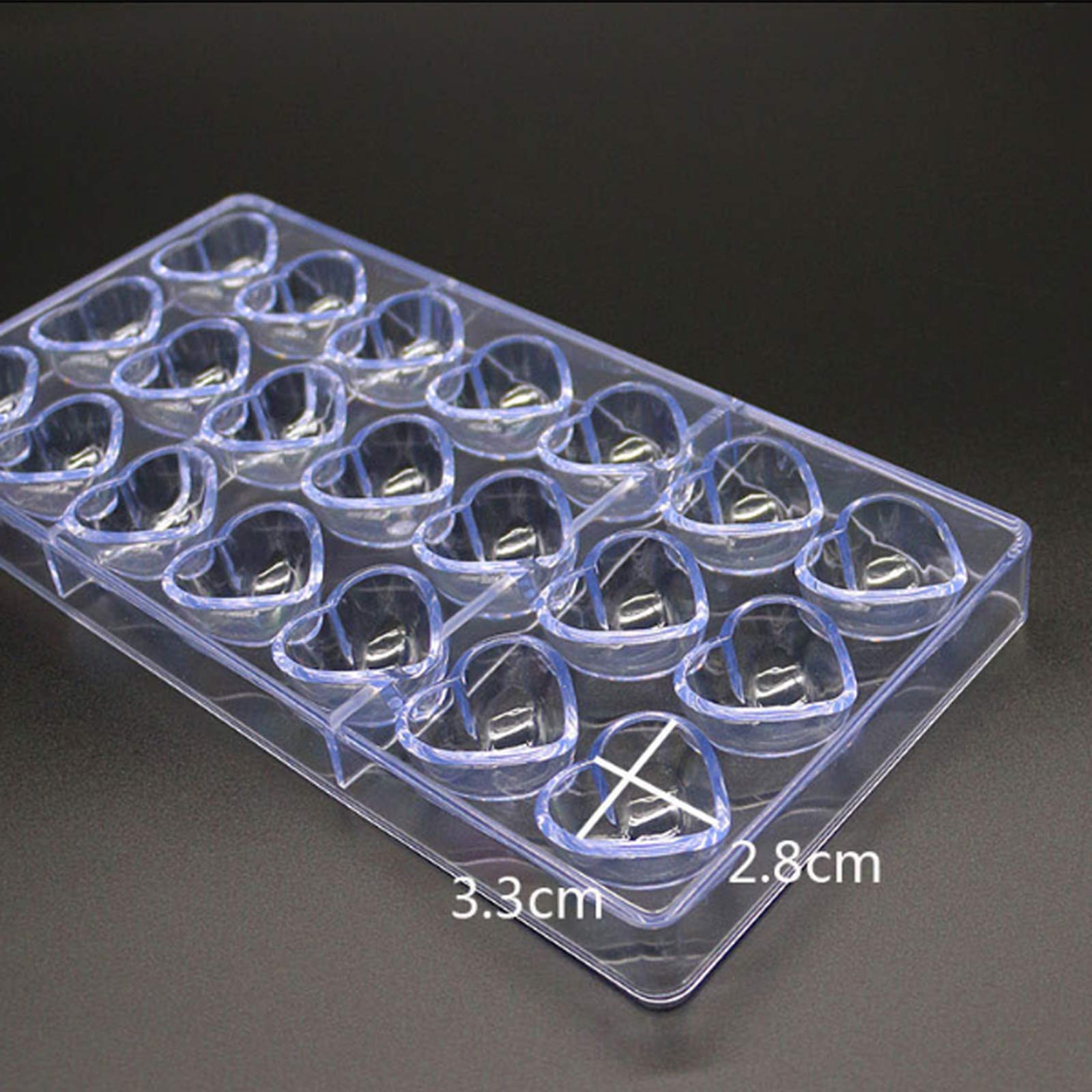 Heart Shaped Chocolate Mold - 21 Mini PC Candy Molds for Baking, Mousse & Jelly