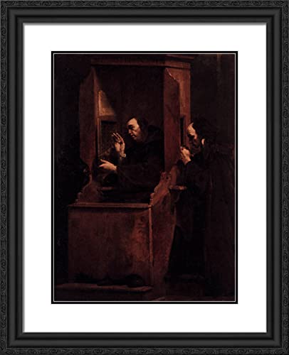 Black Ornate Wood Frame with Double Matting